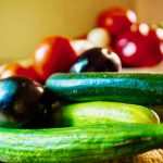 concombre, tomates, aubergines